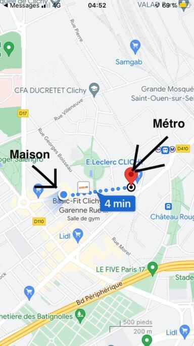 Paris : Appartement Familial Avec Parking Prive Clichy Exterior foto